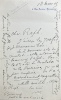Lettre autographe signée à l'acteur Raphaël Duflos (1858-1946) à propos de Molière, Suzanne Avril et Charles Grandval. . Coquelin Cadet ...