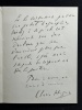 Lettre autographe signée à propos de la photographie de son buste pour la revue Cornemuse . Clovis HUGUES (1851-1907)
poète, romancier et homme ...