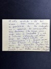 Carte autographe signée à Arthur Petronio (1897-1983) à propos du spectacle verbophonique qu'il organisa, jardin de l'ermitage de la colline ...