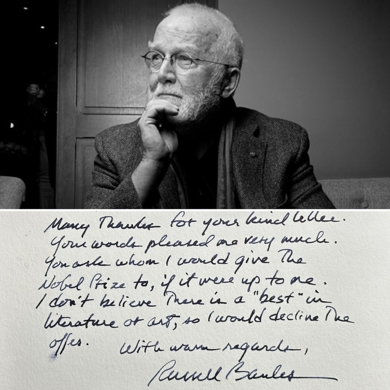 autograph signed card about 2019 Nobel Prize of literature. Russell BANKS (1940-2023)
American writer of fiction and poetry