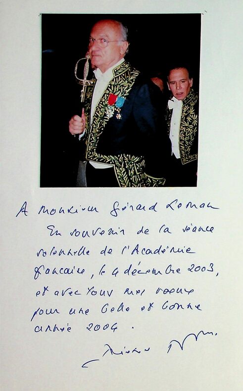 Lettre autographe signée Académie Française 2003 #2 . Pierre NORA (1931-) / historien, académicien français 