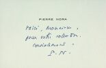 carte de visite autographe signée Académie Française #9. Pierre NORA (1931-) / historien, académicien français 