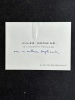 Carte de visite autographe #1. Jules Romains (1885-1972)
écrivain français, académicien 