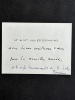 Carte de visite autographe signée #2. Jules Romains (1885-1972)
écrivain français, académicien 