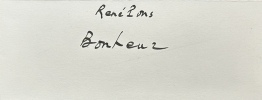 Bonheur, poème manuscrit aquarellé et crayonné par Vincent Bioulès. Édition originale. Exemplaire unique de ce livre pauvre, numéroté 6/7.. René Pons ...