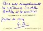 Carte de visite autographe signée à la comédienne Berthe Cerny. Georges Bourdon 