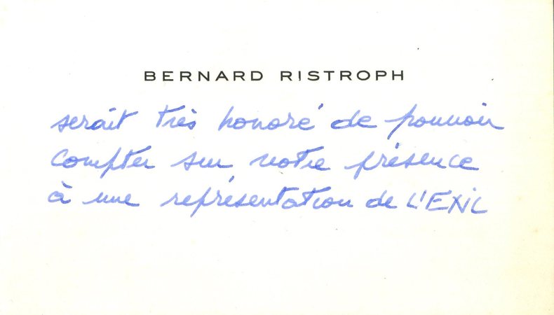Carte autographe adressée à la comédienne Louise Conte à propos de la représentation de L’Exil de Henry de Montherlant au Studio des Champs-Élysées. ...