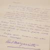 Lettre autographe signée à la comédienne Berthe CERNY 1907 à propos des répétitions de L'Autre à la Comédie Française. Paul Margueritte