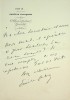 Lettre autographe signée à la comédienne Berthe Cerny à propos de la pièce Le Beau Léandre de Théodore de Banville. ÉMILE FABRE [Administrateur ...