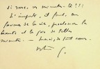 Carte de visite autographe signée à la comédienne Berthe Cerny à propos de la première de la pièce Les Noces d'Argent (1916) #3. PAUL GÉRALDY ...