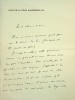 Lettre autographe signée à la comédienne Berthe Cerny à propos de sa scène dans l'acte I de Robert et Marianne #6. PAUL GÉRALDY (1885-1983)