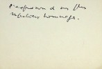 Carte de visite autographe signée adressée à la comédienne et sociétaire de la Comédie Française Louise Conte (1923-1995) à propos de Rodogune de ...