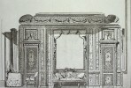 Gravure d'après les dessins originaux de décorations d'appartement de style Louis XVI. Jean-Charles De Lafosse