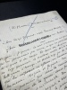 Manuscrit autographe signé d’un article de presse sur les décès de Régis Gignoux et Fernand Nozière, puis sur Marius de Marcel Pagnol et Odette de ...