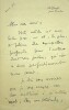 Lettre autographe signée au secrétaire de la Nouvelle Revue Claudius Jacquet à propos de son roman Le Pavé d'Amour. (2). Jean Aicard