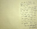 Lettre autographe signée au secrétaire de la Nouvelle Revue Claudius Jacquet à propos de son roman Le Pavé d'Amour. (2). Jean Aicard