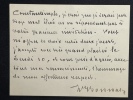 carte autographe signée adressée à Andrée Viollis. Léon Bonnat