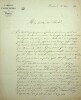Lettre autographe signée à Monsieur [Émile] Blanchard, entomologiste, au Muséum de Paris, au jardin des Plantes, sur les mollusques perforants. . ...