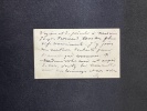 Carte de visite autographe signée recto verso à l'écrivain Jacques Normand. SULLY PRUDHOMME (1839-1907)