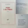 Paris à ma porte, poèmes, NRF, Gallimard, 2023
Exemplaire du tirage de tête en grand papier . Guy Goffette