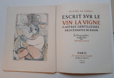 ESCRIT SUR LE VIN, LA VIGNE et autres gentillesses procédantes de raisin.. SERRES (Olivier)