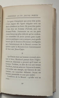 CONSEILS A UN JEUNE POETE suivis de Conseils à un étudiant