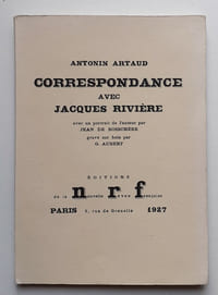 CORRESPONDANCE AVEC JACQUES RIVIERE