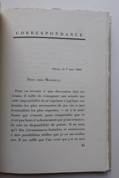 CORRESPONDANCE AVEC JACQUES RIVIERE. ARTAUD (Antonin)