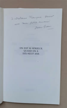 ON EST SI SERIEUX QUAND ON A 19 ans Journal 1921-1924
. GREEN (Julien)
