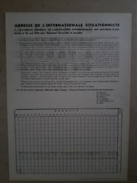 ADRESSE DE L'INTERNATIONALE SITUATIONNISTE A L'ASSEMBLEE
GENERALE DE L'ASSOCIATION DES CRITIQUES D'ART