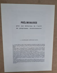 PRELIMINAIRES pour une définition de l'unité du programme
révolutionnaire.