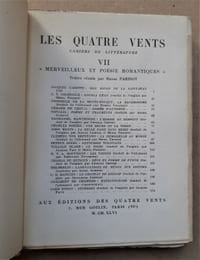 REVUE LES QUATRE VENTS 7
MERVEILLEUX ET POESIE ROMANTIQUES