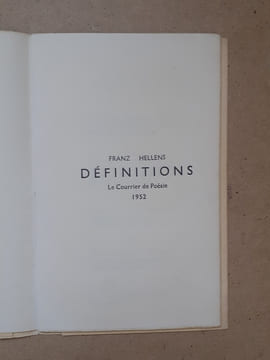 Définitions. [Jean VODAINE]

HELLENS (Frantz)