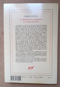 LE MAHARABAT ET LE BHAGAVAT du Colonel de Polier présenté par
Georges Dumézil