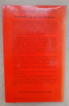 SYSTEME DE LA VIE ETHIQUE. HEGEL (G.W.F.)