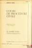 COURS DE DROIT PROCÉDURE CIVILE, Capacité 2e année, 1961-1962. TUNC (André)