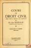 COURS DE DROIT CIVIL, Capacité 2ème année, 1952-1953. MAZEAUD (Léon)