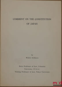 COMMENT ON THE CONSTITUTION OF JAPAN