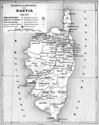 ATLAS JUDICIAIRE ET NOTARIAL PAR RESSORT DE COUR D’APPEL, complément au Recueil général des Lois et Décrets (…), on y joint une nouvelle carte judiciaire par dans Le Monde du 25 décembre 1958