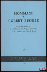 ÉCONOMIE ET BIENFAISANCE EN LORRAINE AU TEMPS DE STANISLAS, extrait des Mélanges Robert BESNIER