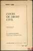 COURS DE DROIT CIVIL, Capacité 1èreannée, année1971-1972. COLOMBET (Claude)