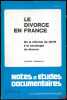 LE DIVORCE EN FRANCE, De la réforme de 1975 à la sociologie du divorce, col. Notes et études documentaires. COMMAILLE (Jacques)