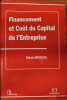 FINANCEMENT ET CO&Ucirc;T DU CAPITAL DE L’ENTREPRISE, coll. Gestion. MOURGUES (Nathalie)