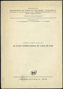 LE STATUT INTERNATIONAL DU CANAL DE SUEZ, extrait des mélanges Jean Spiropoulos