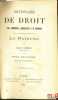 DICTIONNAIRE DE DROIT CIVIL, COMMERCIAL, ADMINISTRATIF & DE PROC&Eacute;DURE DANS LES MATI&Egrave;RES INT&Eacute;RESSANT LE NOTARIAT, tome 2 uniquement (de donation &agrave; ...