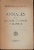 ANNALES DE LA FACULT&Eacute; DE DROIT D’ISTANBUL, 11&egrave;me ann&eacute;e, t. XII, n&deg;18-1962. Collectif