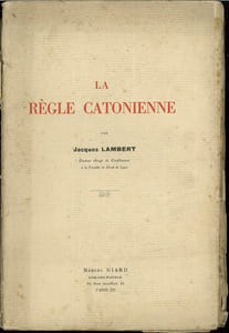 LA RÈGLE CATONIENNE