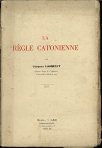 LA RÈGLE CATONIENNE