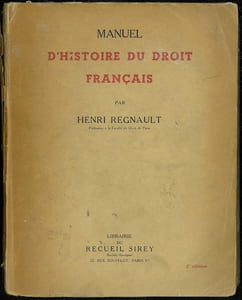MANUEL D’HISTOIRE DU DROIT FRANÇAIS, 2eéd.