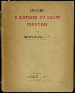 MANUEL D’HISTOIRE DU DROIT FRANÇAIS, 2eéd.